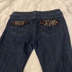 cheetah print pocket jeans